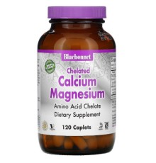 Мінерали Bluebonnet Nutrition Хелатний Кальцій та Магній, Chelated Calcium Magnesium, 120 (BLB-00661)