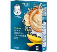 Дитяча каша Gerber молочна швидкорозчинна Вівсяно-пшенична Банан-Манго +6 міс. (7613039834053)