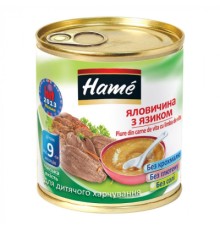 Дитяче пюре Hame яловичина з язиком, 100 г (8595139764845)