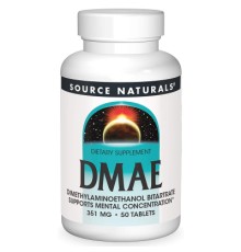 Амінокислота Source Naturals Диметиламіноетанол, 130 мг, DMAE, 50 таблеток (SN0621)