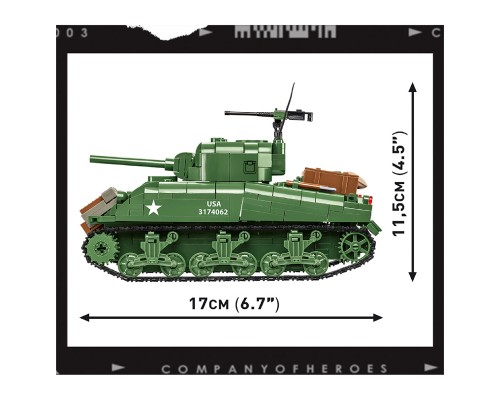Конструктор Cobi Company of Heroes 3 Танк M4 Шерман, 615 деталей (COBI-3044)