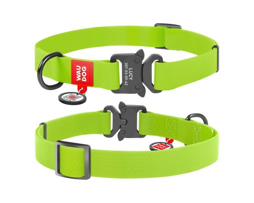Нашийник для тварин WAUDOG Waterproof з QR паспортом XL Ш 25 мм Д 35-58 см(салатовий) (27845)