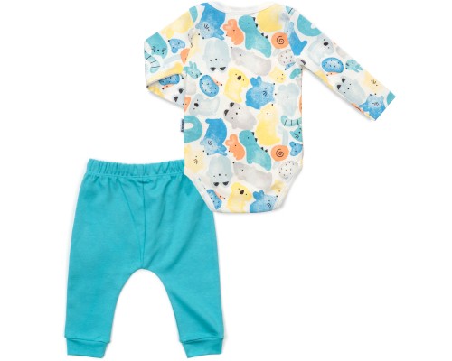 Набір дитячого одягу Miniworld з котиками (16317-62B-mint)