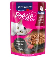 Вологий корм для кішок Vitakraft Poésie Délice pouch серця в соусі 85 г (4008239352897)