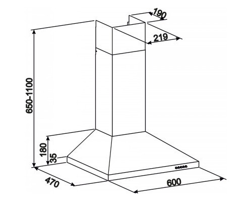 Витяжка кухонна Jantar KBT 650 LED 60 IS