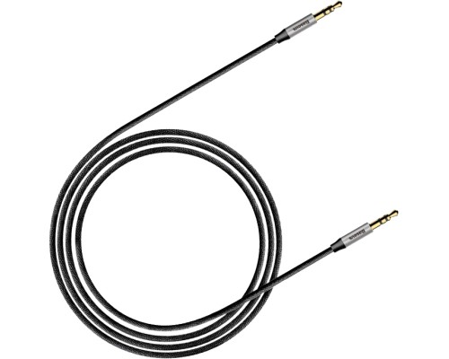 Кабель мультимедійний Jack 3.5mm Yiven M30 M/M 1.5m silver-black Baseus (CAM30-CS1)