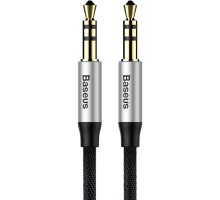 Кабель мультимедійний Jack 3.5mm Yiven M30 M/M 1.5m silver-black Baseus (CAM30-CS1)