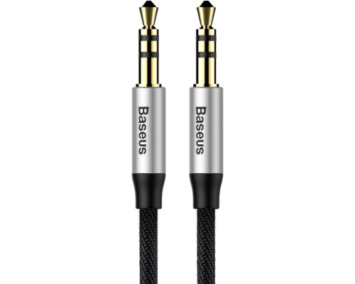 Кабель мультимедійний Jack 3.5mm Yiven M30 M/M 1.5m silver-black Baseus (CAM30-CS1)