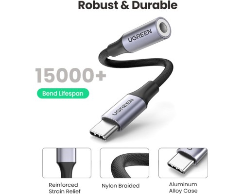 Перехідник USB-C to 3.5mm F 0.10m AV161 Ugreen (80154)