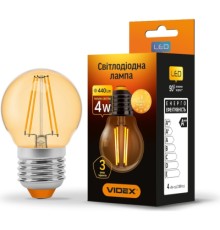 Лампочка Videx LED Filament G45FA 4W E27 2200K бронза (VL-G45FA-04272)
