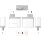 Зарядний пристрій Vention 3xUSB 100W GaN (2хUSB-C+USB-A) white (FEGW0-EU)