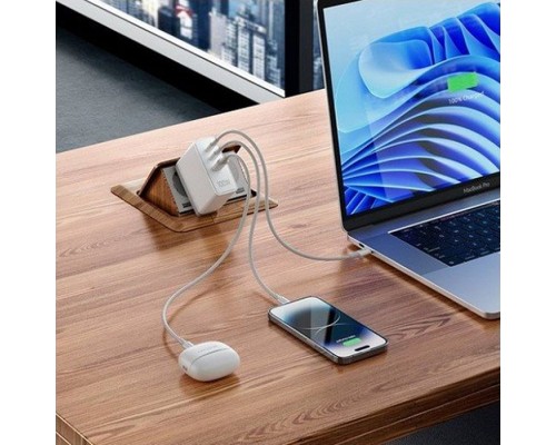 Зарядний пристрій Vention 3xUSB 100W GaN (2хUSB-C+USB-A) white (FEGW0-EU)