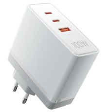 Зарядний пристрій Vention 3xUSB 100W GaN (2хUSB-C+USB-A) white (FEGW0-EU)