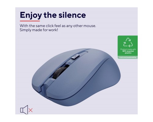 Мишка Trust Mydo Silent Wireless Blue (25041)