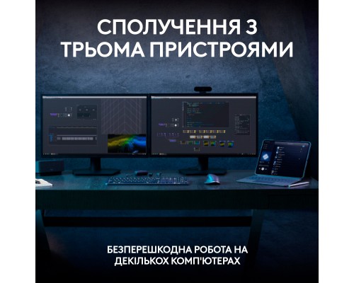 Клавіатура Logitech MX Keys S Plus Palmrest Wireless UA Graphite (920-011589)