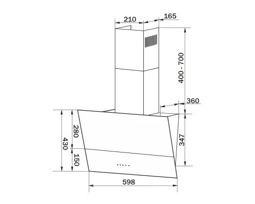 Витяжка кухонна GRANADO Vivares 613-1100 grafito glass (GCH316399)