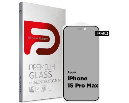Скло захисне Armorstandart Pro Anti-spy Matte Apple iPhone 15 Pro Max Black (ARM73172)
