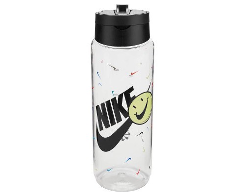 Пляшка для води Nike TR Renew Recharge Straw Bottle 24 OZ грфічний прозорий, чорний 709 мл N.100.7643.968.24 (887791742452)