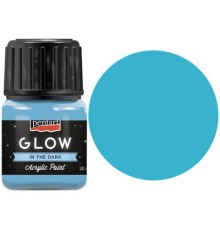 Акрилові фарби Pentart для декору Glow in the dark, Блакитна, 30 мл (5997412761443)