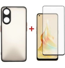 Чохол до мобільного телефона Dengos Kit for OPPO Reno 8T case + glass (Black) (DG-KM-33)