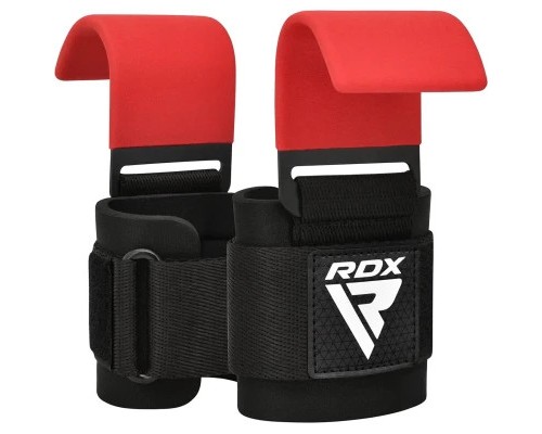 Гаки для тяги на зап'ястя RDX W5 Gym Hook Strap Red Plus (WAN-W5R+)