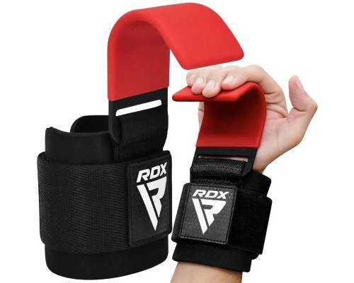 Гаки для тяги на зап'ястя RDX W5 Gym Hook Strap Red Plus (WAN-W5R+)