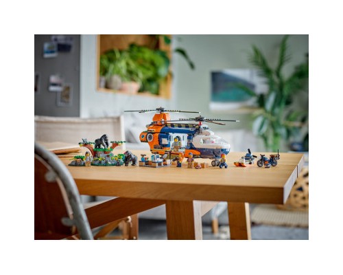 Конструктор LEGO City Вертоліт у базовому таборі для дослідження джунглів (60437)