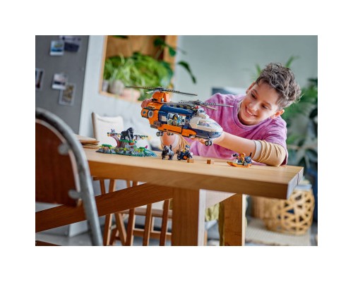 Конструктор LEGO City Вертоліт у базовому таборі для дослідження джунглів (60437)