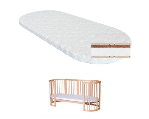 Матрац для дитячого ліжечка Ingvart на диванчик Smart Bed Round кокос+поролон, 72х168 см (7226262)