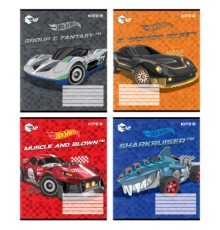 Зошит Kite Hot Wheels 12 аркушів, коса лінія (HW24-235)
