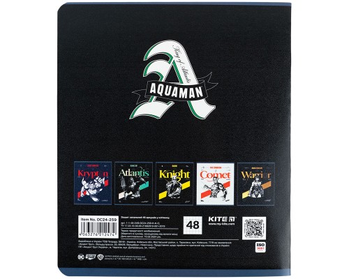 Зошит Kite DC Comics 48 аркушів, клітинка (DC24-259)