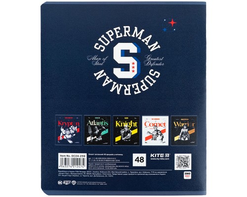 Зошит Kite DC Comics 48 аркушів, клітинка (DC24-259)