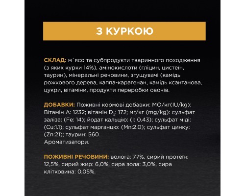 Вологий корм для кішок Purina Pro Plan Adult З куркою 85 г (8445290173218) Вологий корм для кішок Purina Pro Plan Adult З куркою 85 г (8445290173218)