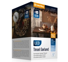 Гірлянда ColorWay Мішура LED 150 5 м 8 функцій теплий колір USB (CW-G-150L5U)