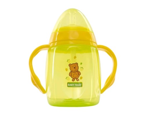 Поїльник-непроливайка Baby Team З трубочкою і ручками 250 мл (4824428050036)