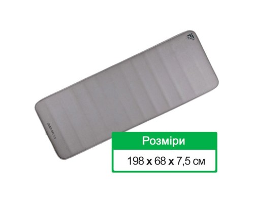 Туристичний килимок Terra Incognita Comfort 7.5 Grey (4823081506089)