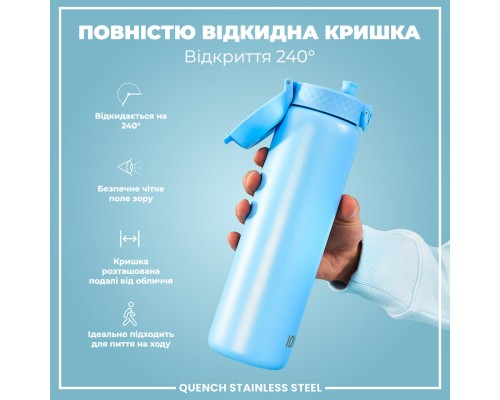 Пляшка для води ION8 OneTouch Stainless Steel 1200 мл Alaskan Blue (I8SS1000ABLU2)