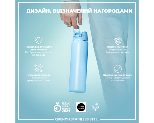 Пляшка для води ION8 OneTouch Stainless Steel 1200 мл Alaskan Blue (I8SS1000ABLU2)