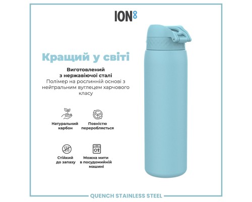 Пляшка для води ION8 OneTouch Stainless Steel 1200 мл Alaskan Blue (I8SS1000ABLU2)