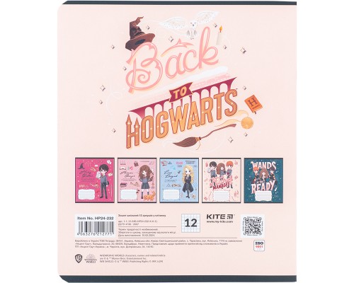 Зошит Kite Harry Potter, 12 аркушів, клітинка (HP24-232)