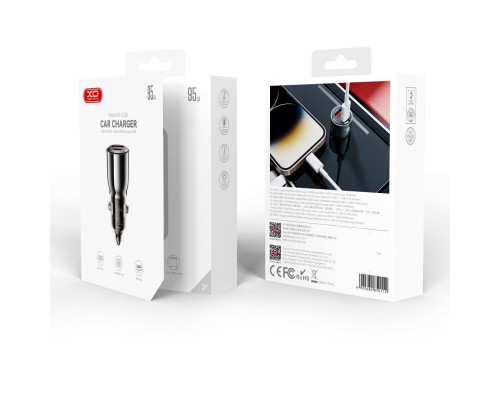 Зарядний пристрій XO CC58 USB-C PD65W + USB-A 30W Gray (CC58_Tarnish)