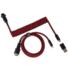 Дата кабель USB 2.0 AM to USB-C 1.08m Premium Coiled Aviator Straight red Keychron (CAB2_KEYCHRON)