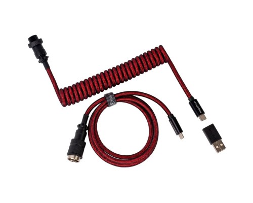 Дата кабель USB 2.0 AM to USB-C 1.08m Premium Coiled Aviator Straight red Keychron (CAB2_KEYCHRON)