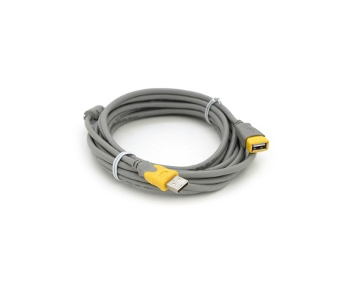 Дата кабель USB 2.0 AM/AF 5.0m ferrite grey yellow VEGGIEG (YT-AM/AF-5.0GY)