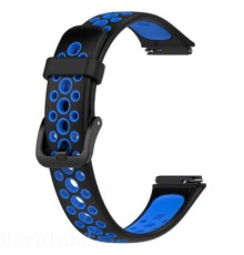 Ремінець до фітнес браслета BeCover Vents Style для Huawei Band 7/Honor Band 7 Black-Blue (709437)