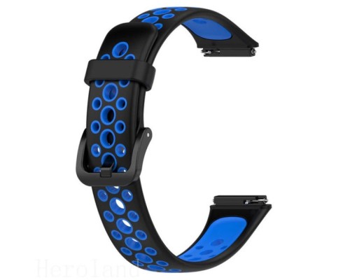 Ремінець до фітнес браслета BeCover Vents Style для Huawei Band 7/Honor Band 7 Black-Blue (709437)