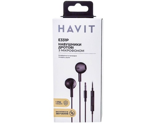 Навушники Havit HV-E331P Black (HV-E331P)