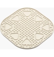 Універсальний посуд для тварин Fiboo Snoopy килимок для злизування ласощів та їжі, 25х25 см бежевий (FIB0254)