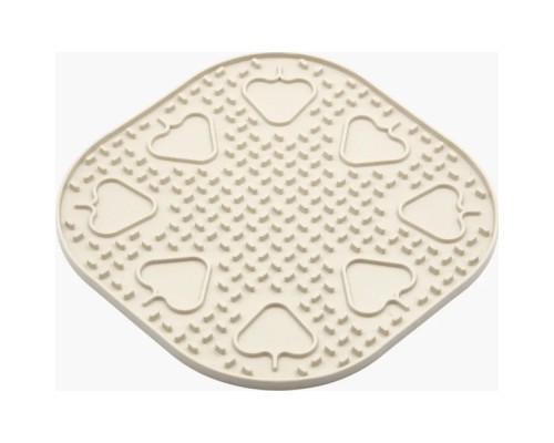 Універсальний посуд для тварин Fiboo Snoopy килимок для злизування ласощів та їжі, 25х25 см бежевий (FIB0254)