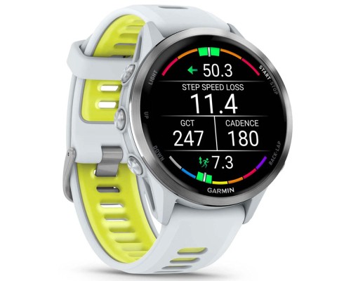 Смарт-годинник Garmin Forerunner 970, Whitestone/Amp Yellow, GPS (010-02969-11)